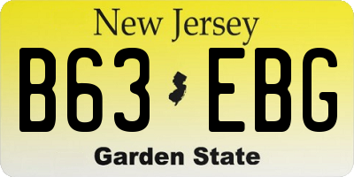 NJ license plate B63EBG