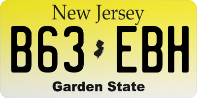 NJ license plate B63EBH
