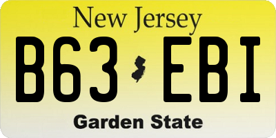 NJ license plate B63EBI