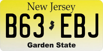 NJ license plate B63EBJ