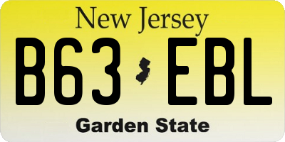 NJ license plate B63EBL