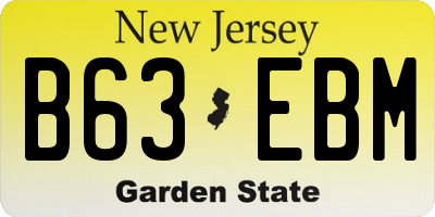 NJ license plate B63EBM