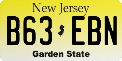 NJ license plate B63EBN