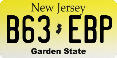 NJ license plate B63EBP