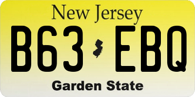 NJ license plate B63EBQ
