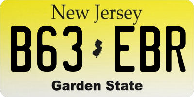 NJ license plate B63EBR