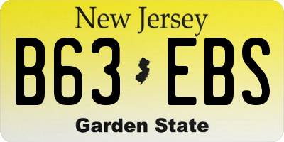 NJ license plate B63EBS