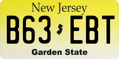 NJ license plate B63EBT