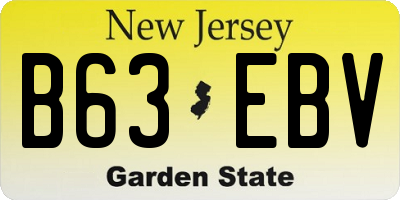 NJ license plate B63EBV