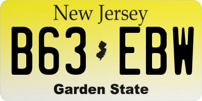 NJ license plate B63EBW