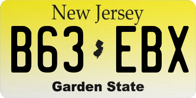 NJ license plate B63EBX