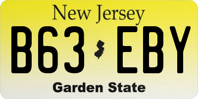 NJ license plate B63EBY
