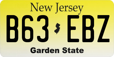 NJ license plate B63EBZ