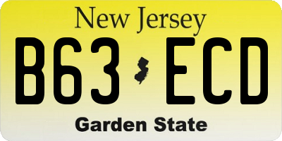 NJ license plate B63ECD