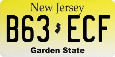 NJ license plate B63ECF