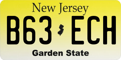 NJ license plate B63ECH