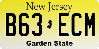 NJ license plate B63ECM
