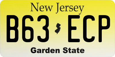 NJ license plate B63ECP