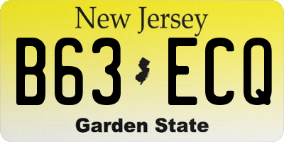 NJ license plate B63ECQ