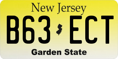 NJ license plate B63ECT