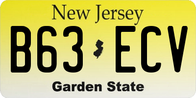 NJ license plate B63ECV