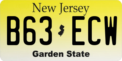 NJ license plate B63ECW