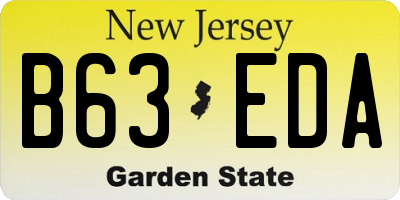 NJ license plate B63EDA