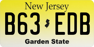 NJ license plate B63EDB