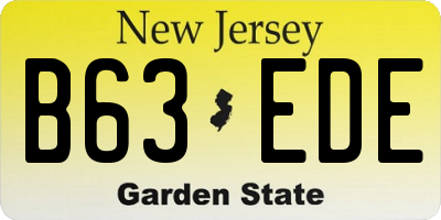 NJ license plate B63EDE