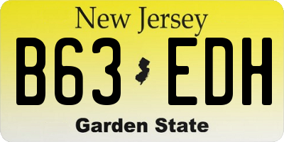 NJ license plate B63EDH