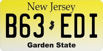 NJ license plate B63EDI