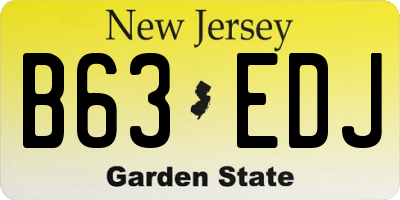 NJ license plate B63EDJ