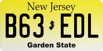 NJ license plate B63EDL