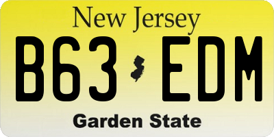 NJ license plate B63EDM