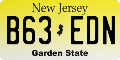 NJ license plate B63EDN