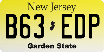 NJ license plate B63EDP
