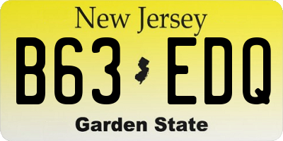 NJ license plate B63EDQ
