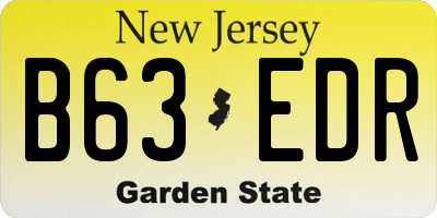 NJ license plate B63EDR