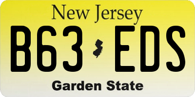 NJ license plate B63EDS