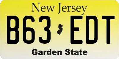 NJ license plate B63EDT
