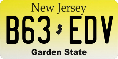 NJ license plate B63EDV