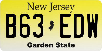 NJ license plate B63EDW