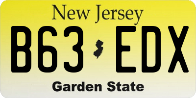 NJ license plate B63EDX