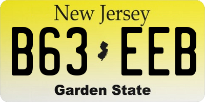 NJ license plate B63EEB