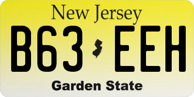 NJ license plate B63EEH