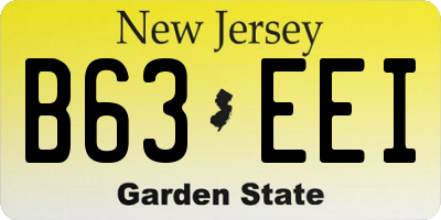 NJ license plate B63EEI