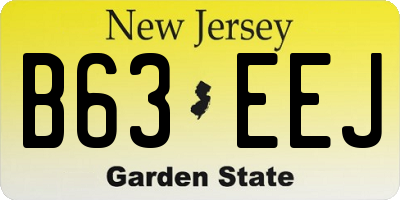 NJ license plate B63EEJ