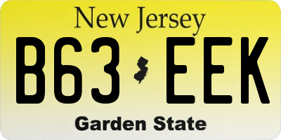 NJ license plate B63EEK