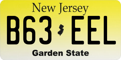NJ license plate B63EEL