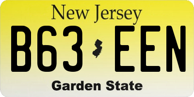 NJ license plate B63EEN